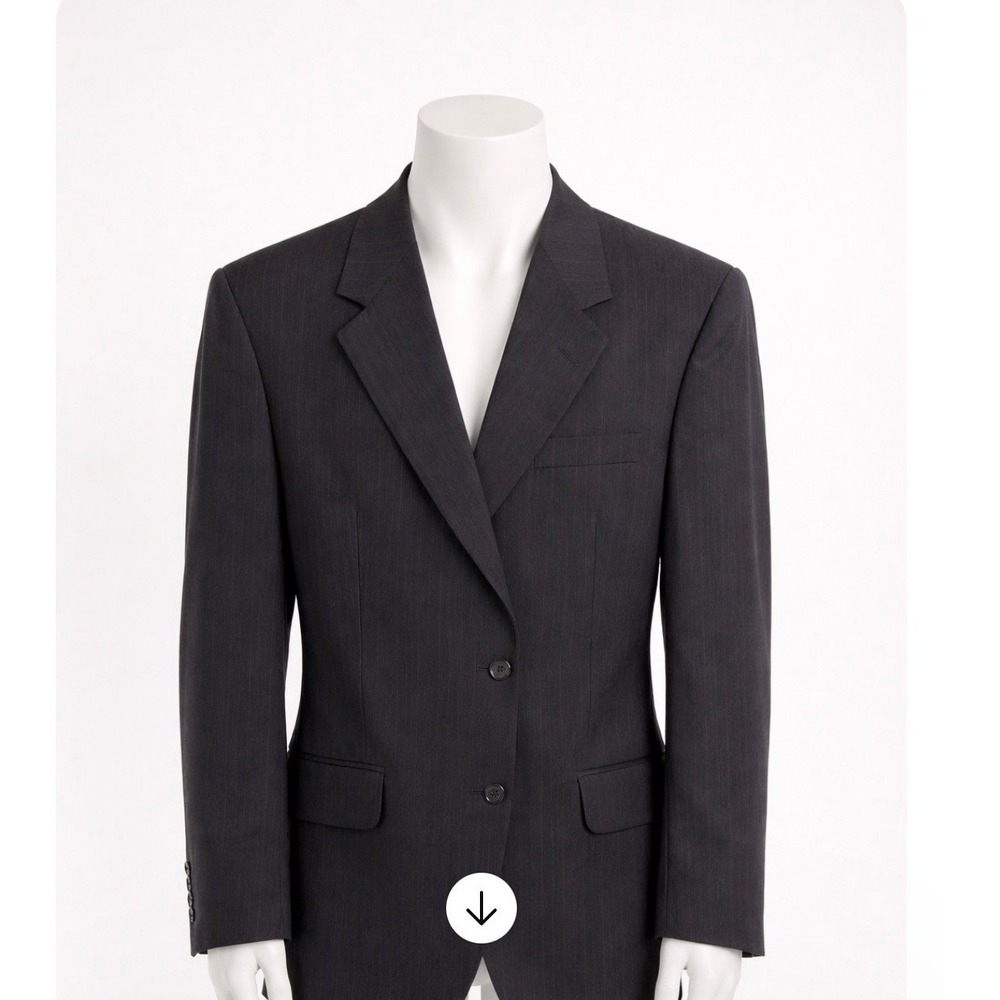 Burberrys Vintage Mens 100% Wool Pinstripe Double Breasted Blazer Jacket 44R